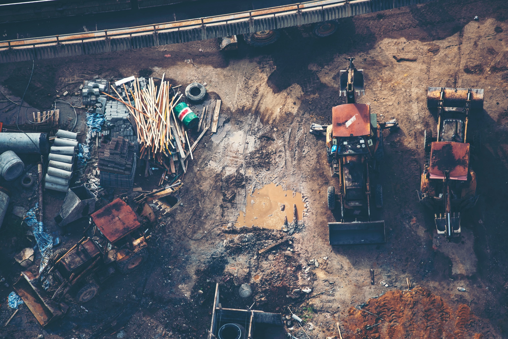 top view of construction site